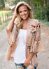 Floral Print Loose Puff Sleeve Kimono Cardigan Lace Patchwork Cover Up Blouse #Tops #